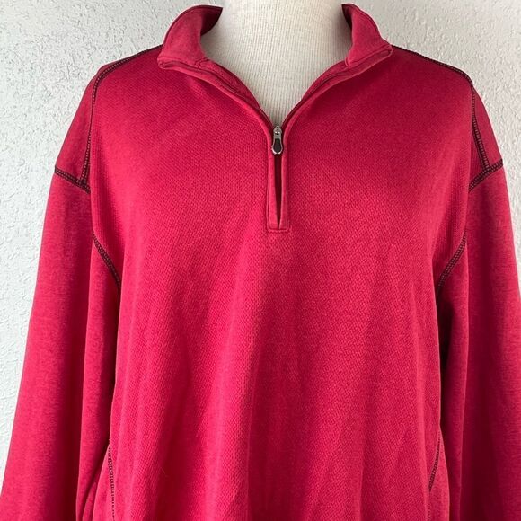Pre-Owed Pebble Beach Mens Performance Golf Red Pullover Size M - Picture 2 of 6